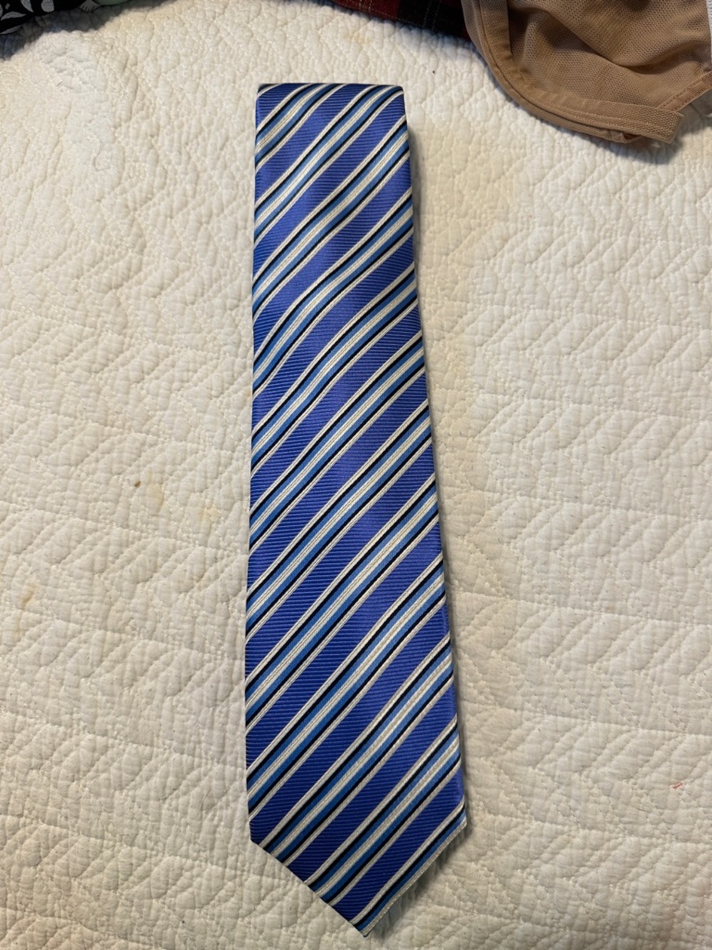 Stafford Royal Blue and White Striped Men's Tie